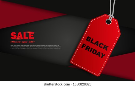 Black Friday sale poster. Commercial discount event banner.