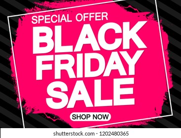Black Friday Sale, poster design template, special offer, vector illustration