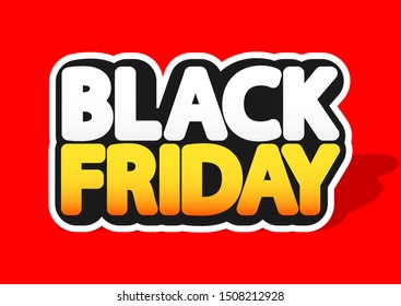 Black Friday, sale poster design template, isolated sticker, vector illustration
