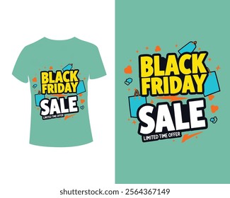 Black Friday Sale Poster featuring promotional elements such as black gift boxes, balloons, megaphones, and 3D percentage symbols with vector