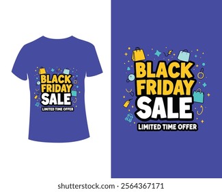 Black Friday Sale Poster featuring promotional elements such as black gift boxes, balloons, megaphones, and 3D percentage symbols with vector