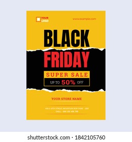 Black friday sale poster or flyer design