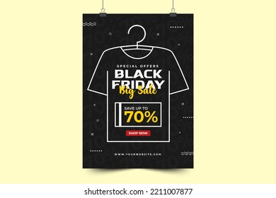 Black Friday sale poster or flyer design template easy to customize simple and elegant design