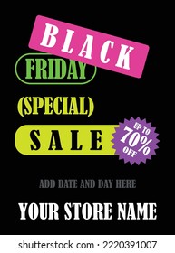 black Friday sale poster flyer or social media post template design