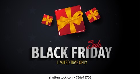 Black Friday Sale poster or Flyer. Discount background for the online store, shop, promotional leaflet, poster, banner. Vector illustration