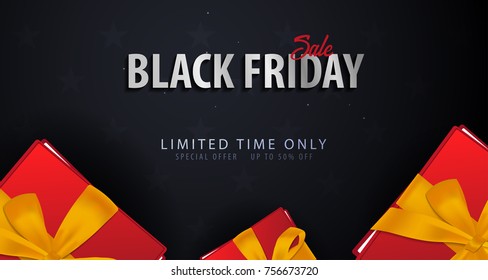 Black Friday Sale poster or Flyer. Discount background for the online store, shop, promotional leaflet, poster, banner. Vector illustration