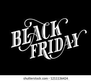 Black Friday Sale Poster with handdrawn lettering. Vector illustration.