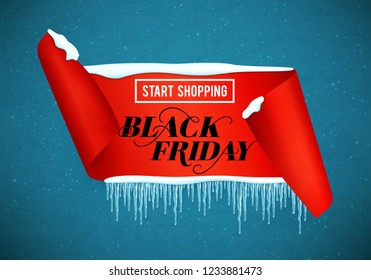 Black Friday Sale Poster with handdrawn lettering. Vector illustration.