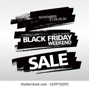 black friday sale poster layout design, vector illustration, grunge slyle