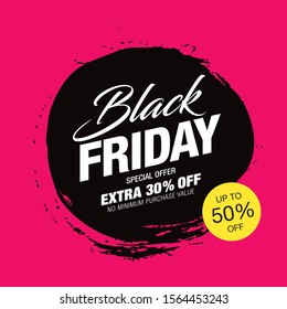 black friday sale poster layout design, vector illustration, grunge slyle