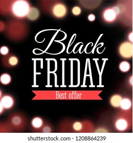 Black Friday Sale poster in realistic style include background with lights