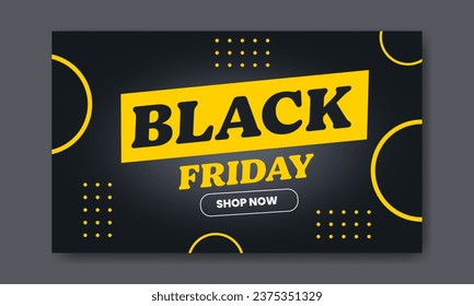 Black Friday Sale Poster with Shiny Balloons on Black Background with Square Frame. Shopping, sale banner, black friday Vector illustration.