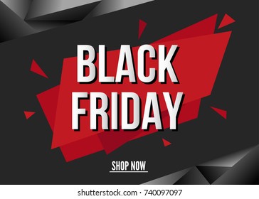 Black Friday  sale poster template. Shop now. Discount or special  offer banner. Vector  background.