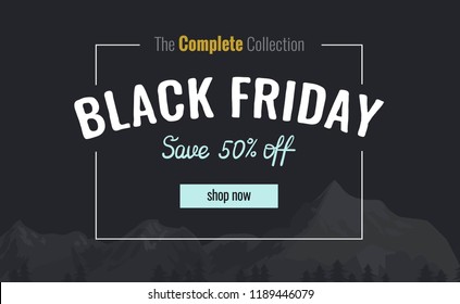 Black friday sale poster. Vector illustration. 