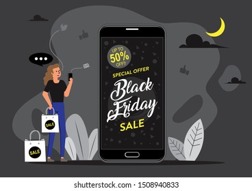 Black Friday sale poster vector illustration