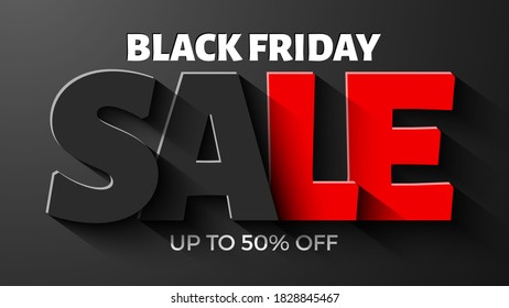 Cartel de venta del viernes negro. Ilustración vectorial.