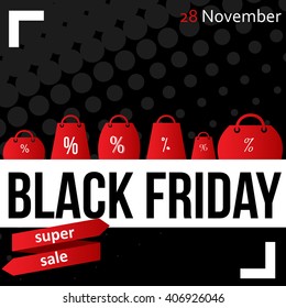 Black Friday sale poster vector 