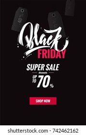 Black friday sale poster. Vector illustration. 