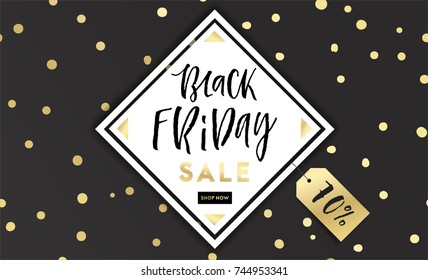 Black Friday Sale Poster. Vector illustration. Sale banner, background, flyer, invitation card template design