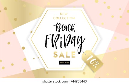 Black Friday Sale Poster. Vector illustration. Sale banner, background, flyer, invitation card template design