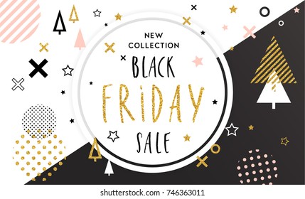 Black Friday Sale Poster. Vector illustration. Sale banner, background, flyer, invitation card template design