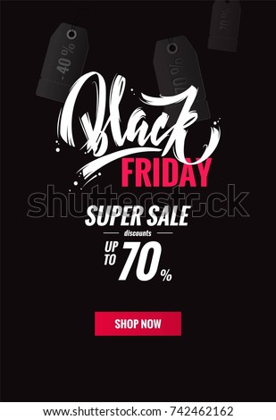 Black friday sale poster. Vector illustration. 