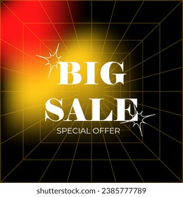 Black Friday sale poster. Y2k style trendy poster with text and retro object. Minimalistic cover for sale promotion. Abstract web banner for social media mobile apps. Vector illustration