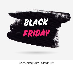 Black Friday Sale poster/banner over grunge textured brush painted black background vector illustration.