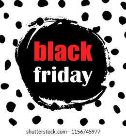 Black friday sale poster.Black friday words on freehand painted ink background