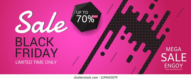 Black Friday sale posters vector. Black friday sale banner, special offer shopping illustration