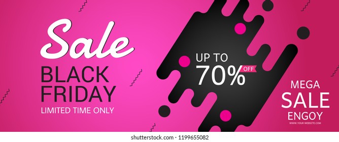 Black Friday Verkauf Poster Vektor. Schwarzer Friendsverkauf-Banner, Sonderangebot Shopping-Illustration