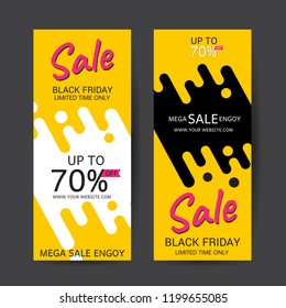 Black Friday sale posters vector. Black friday sale banner, special offer shopping illustration