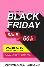 Black Friday sale posters vector. special offer shopping illustration.