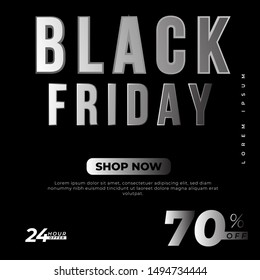 Black Friday sale premium inscription design template. Black Friday banner. Vector illustration flyer or poster promotion