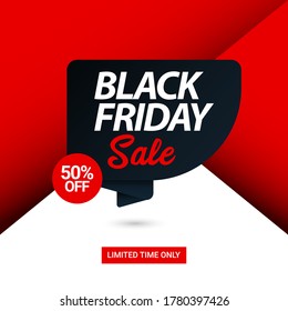 Black friday sale premium vector template. Design for digital banner or print.