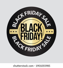 black Friday sale premium vector icon. product promotion campaigns. black and gold colored