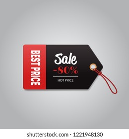 black friday sale price tag over gray background logo design flat vector illustration