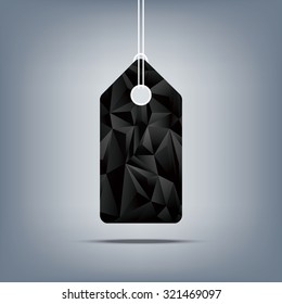 Black friday sale price tag. Low poly design sales symbol. 3d polygonal shape background. Eps10 vector illustration.