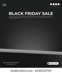 Black Friday Sale Product Display with 3D Podium Social Media Post Design Template.