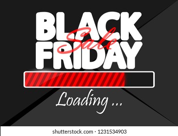 Black Friday Sale, progress loading bar design template, discount poster, vector illustration