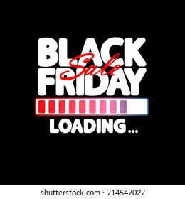 Black Friday Sale, progress loading bar, poster design template, vector illustration