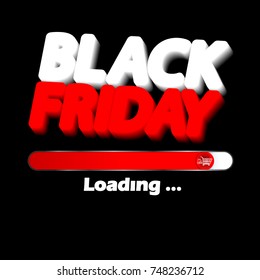 Black Friday Sale, progress loading bar, poster design template, vector illustration