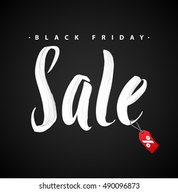 Black Friday Sale. Promo Abstract Calligraphic Vector Illustration for your business artwork. Black and White Template. Black Friday Sale Handmade Lettering, Calligraphy