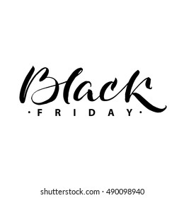 Black Friday Sale. Promo Abstract Calligraphic Vector Illustration For Your Business Artwork. Black Friday Sale Handmade Lettering, Calligraphy With Light Background For Logo, Banners, Labels