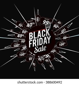 Black Friday sale, promo department store design template, Discount and holiday banner. Vector illustration