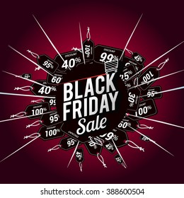 Black Friday sale, promo department store design template, Discount and holiday banner. Vector illustration