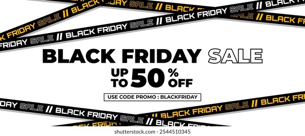 Black friday sale promo discount banner vector design 