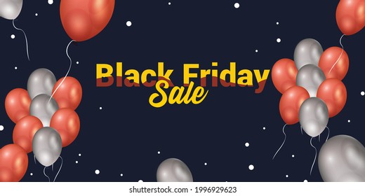 Black Friday sale promotion. with balloon on the blue background.gradient style, for ads banner and flyer