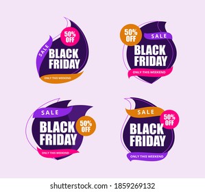 Black friday sale promotion banner. For banners, posters, brochures, landing pages, certificates, businesses. Vector bundle