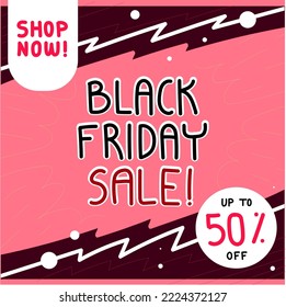 Black Friday Sale Promotion Banner. Social Media Poster Template